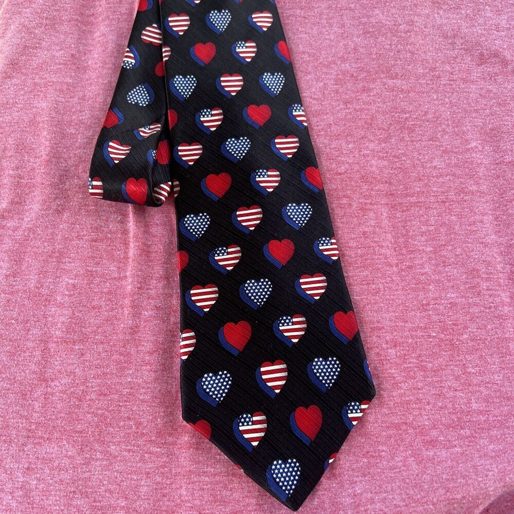 American Flag Men Silk Tie Classic American Traditions 57” 4th of July Patriotic